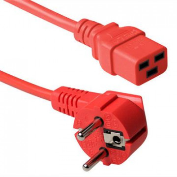 Cablu de alimentare UPS 230V, 16A, 1.20M, Schuko la IEC C19, Rosu Componente PC Second Hand