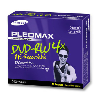 DVD-RW Samsung Pleomax 4.7GB, 1-4X, Jewel Case, 5 Bucati, Second Hand Software & Diverse