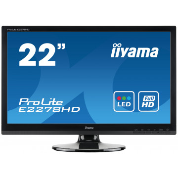 Monitor Second Hand Iiyama E2278HD, 22 Inch Full HD TN, VGA, DVI Monitoare Second Hand 1
