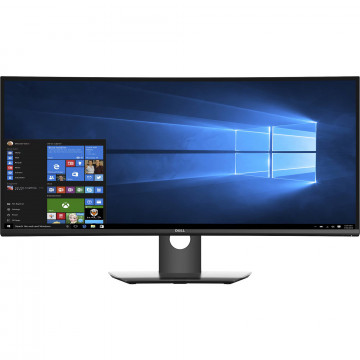 Monitor Second Hand Curved LED IPS Dell 34", WQHD, HDMI, Display Port, Negru/Argintiu, U3417W  Monitoare Second Hand 1