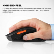 Mouse Nou pentru Gaming, 2.4GHz Wireless, 1600dpi, 6 Butoane, Negru-Gri Periferice