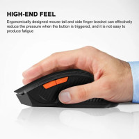 Mouse Nou pentru Gaming, 2.4GHz Wireless, 1600dpi, 6 Butoane, Negru-Rosu