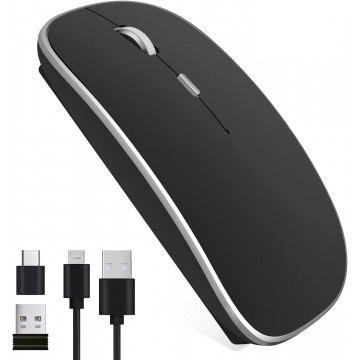 Mouse Nou ABL-M3, 1600dpi, 4 Butoane, Negru, Wireless, USB-A + USB-C Reciever Periferice