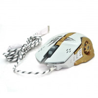 Mouse Nou pentru Gaming, Apedra A8, 3200dpi, 6 Butoane, RGB, Alb, Cu Fir