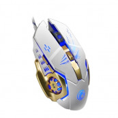 Mouse Nou pentru Gaming, Apedra A8, 3200dpi, 6 Butoane, RGB, Alb, Cu Fir Periferice