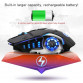 Mouse Nou pentru Gaming, E-Sports A4, 1600dpi, 6 Butoane, RGB, Negru, Wireless Periferice 2