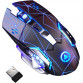 Mouse Nou pentru Gaming, E-Sports A4, 1600dpi, 6 Butoane, RGB, Star Black, Wireless Periferice