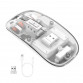 Mouse Nou M133, 2400dpi, 5 Butoane, Indicator Nivel Baterie, Transparent, Alb, Wireless + Bluetooth Periferice