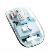 Mouse - Mouse Nou M133, 2400dpi, 5 Butoane, Indicator Nivel Baterie, Transparent, Albastru, Wireless + Bluetooth, Componente & Accesorii Periferice Mouse
