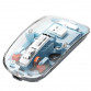 Mouse Nou M133, 2400dpi, 5 Butoane, Indicator Nivel Baterie, Transparent, Albastru, Wireless + Bluetooth Periferice 5