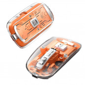 Periferice - Mouse Nou M133, 2400dpi, 5 Butoane, Indicator Nivel Baterie, Transparent, Portocaliu, Wireless + Bluetooth, Componente & Accesorii Periferice