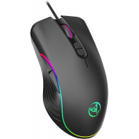 Mouse Nou pentru Gaming, HXSJ A867, 6400dpi, 7 Butoane, RGB, Negru, Cu Fir