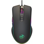Mouse Nou pentru Gaming, HXSJ A867, 6400dpi, 7 Butoane, RGB, Negru, Cu Fir Periferice