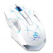 Mouse - Mouse Nou pentru Gaming, HXSJ T300, 2400dpi, 7 Butoane, RGB, Alb, Wireless, Componente & Accesorii Periferice Mouse