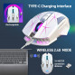 Mouse Nou pentru Gaming, HXSJ T300, 2400dpi, 7 Butoane, RGB, Alb, Wireless Periferice 3