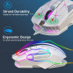Mouse Nou pentru Gaming, HXSJ T300, 2400dpi, 7 Butoane, RGB, Alb, Wireless Periferice 4