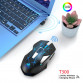 Mouse Nou pentru Gaming, HXSJ T300, 2400dpi, 7 Butoane, RGB, Negru, Wireless Periferice 3