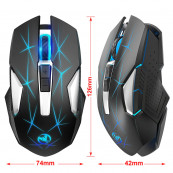Periferice - Mouse Nou pentru Gaming, HXSJ T300, 2400dpi, 7 Butoane, RGB, Negru, Wireless, Componente & Accesorii Periferice
