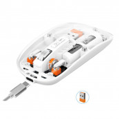Mouse - Mouse Nou M233, 1600dpi, 5 Butoane, Indicator Nivel Baterie, Transparent, Alb, Wireless + Bluetooth, Componente & Accesorii Periferice Mouse