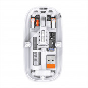 Mouse - Mouse Nou M233, 1600dpi, 5 Butoane, Indicator Nivel Baterie, Transparent, Alb, Wireless + Bluetooth, Componente & Accesorii Periferice Mouse