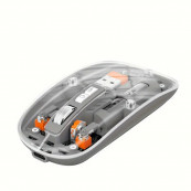 Mouse - Mouse Nou M233, 1600dpi, 5 Butoane, Indicator Nivel Baterie, Transparent, Gri, Wireless + Bluetooth, Componente & Accesorii Periferice Mouse