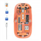 Mouse Nou M233, 1600dpi, 5 Butoane, Indicator Nivel Baterie, Transparent, Portocaliu, Wireless + Bluetooth Periferice