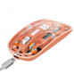Mouse Nou M233, 1600dpi, 5 Butoane, Indicator Nivel Baterie, Transparent, Portocaliu, Wireless + Bluetooth Periferice