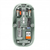 Mouse - Mouse Nou M233, 1600dpi, 5 Butoane, Indicator Nivel Baterie, Transparent, Verde, Wireless + Bluetooth, Componente & Accesorii Periferice Mouse