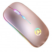 Mouse Nou YINDIAO A2, 1600dpi, 4 Butoane, RGB, Roz-Gold, Wireless Periferice