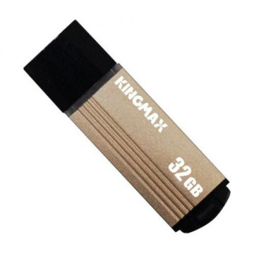 Memorie USB 2.0 KINGMAX 32 GB, Cu capac, Auriu & negru, Carcasa aluminiu Periferice