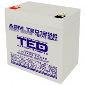 Acumulator Nou TED 1252, AGM VRLA, 12V 5.2Ah High Rate F2 Retelistica