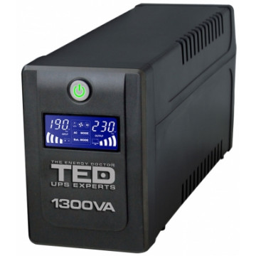 UPS TED Electric 1300VA / 750W, display LCD, 4x Schuko Retelistica 1