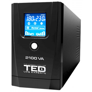 UPS TED Line Interactive 2100VA/1200W, display LCD, 2 x Schuko Retelistica