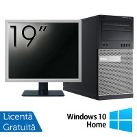 Pachet Calculator Dell OptiPlex 7010 Tower, Intel Core i5-3470 3.20GHz, 4GB DDR3, 500GB SATA, DVD-RW + Monitor 19 Inch + Windows 10 Home