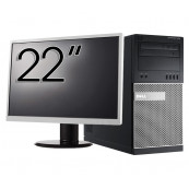 Pachet Calculator Dell OptiPlex 7010 Tower, Intel Core i5-3470 3.20GHz, 4GB DDR3, 500GB SATA, DVD-RW + Monitor 22 Inch, Second Hand Oferte Pachete IT