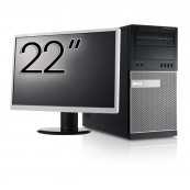 Pachet Calculator Second Hand Dell OptiPlex 7010 Tower, Intel Core i5-3470 3.20GHz, 8GB DDR3, 256GB SSD, DVD-RW + Monitor 22 Inch Solutii de lucru pentru acasa sau scoala