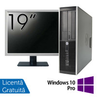 Pachet Calculator HP 6300 SFF, Intel Pentium G2020 2.90GHz, 4GB DDR3, 500GB SATA, DVD-RW + Monitor 19 Inch + Windows 10 Pro
