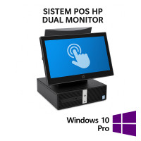 Sistem POS Second Hand HP Retail System RP5810 SFF, Intel Core i5-4570S 2.90GHz, 8GB DDR3, 128GB SSD, 4 x Serial Port, 1 x 24 Volt USB, 3 x 12 Volt USB + Monitoare Retail 14 Inch HP L7014t Touchscreen + 10 Inch HP L7010t + Windows 10 Pro