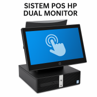 Sistem POS Second Hand HP Retail System RP5810 SFF, Intel Core i5-4570S 2.90GHz, 8GB DDR3, 128GB SSD, 4 x Serial Port, 1 x 24 Volt USB, 3 x 12 Volt USB + Monitoare Retail 14 Inch HP L7014t Touchscreen + 10 Inch HP L7010t