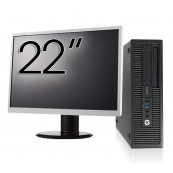 Pachet Calculator HP EliteDesk 800 G1 SFF, Intel Core i5-4570 3.20GHz, 8GB DDR3, 500GB SATA, DVD-RW + Monitor 22 Inch, Second Hand Oferte Pachete IT