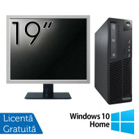 Pachet Calculator Lenovo Thinkcentre M73 SFF, Intel Core i5-4430 3.00GHz, 4GB DDR3, 500GB SATA + Monitor 19 Inch + Windows 10 Home