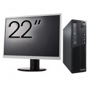 Pachet Calculator LENOVO Thinkcentre M83 SFF, Intel Core i3-4130 3.40GHz, 4GB DDR3, 500GB SATA, DVD-RW + Monitor 22 Inch, Second Hand Oferte Pachete IT