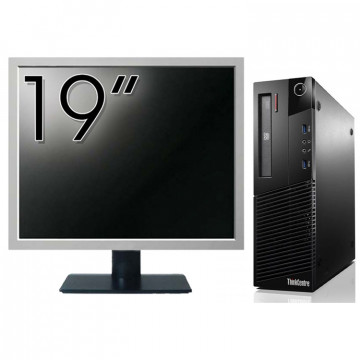 Pachet Calculator Lenovo ThinkCentre M81 SFF, Intel Core i5-2400 3.10GHz, 8GB DDR3, 240GB SSD + Monitor 19 Inch, Second Hand Oferte Pachete IT 1