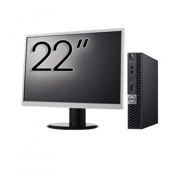 Pachet Calculator Second Hand DELL OptiPlex 7060 Mini PC, Intel Core i5-8500T 2.10 - 3.50GHz, 8GB DDR4, 256GB SSD + Monitor 22 Inch Solutii de lucru pentru acasa sau scoala 1