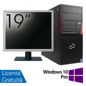 Pachet Calculator Fujitsu Siemens P720, Intel Core i3-4130 3.40GHz, 4GB DDR3, 500GB SATA, DVD-ROM + Monitor 19 Inch + Windows 10 Pro