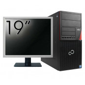 Pachet Calculator Fujitsu Siemens P720, Intel Core i3-4130 3.40GHz, 4GB DDR3, 500GB SATA, DVD-ROM + Monitor 19 Inch, Second Hand Oferte Pachete IT