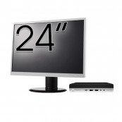 Pachet PC Second Hand HP ProDesk 600 G4 Mini, Intel Core i5-8500T 2.10 - 3.50GHz, 8GB DDR4, 256GB SSD + Monitor 24 Inch Pachet Calculator + Monitor