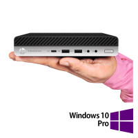 PC Refurbished HP ProDesk 600 G4 Mini, Intel Core i5-8500T 2.10 - 3.50GHz, 8GB DDR4, 256GB SSD + Windows 10 Pro