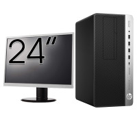 Pachet Calculator Second Hand HP ProDesk 600 G4 Tower, Intel Core i3-8100 3.60GHz, 8GB DDR4, 256GB SSD + Monitor 24 Inch