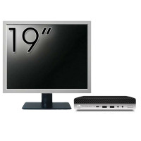 Pachet Calculator HP EliteDesk 800 G3 Mini PC, Intel Core i5-6500T 2.50GHz, 8GB DDR4, 240GB SSD + Monitor 19 Inch